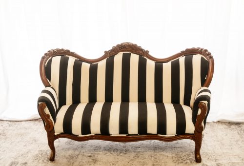 Sofa Black/White Stripe